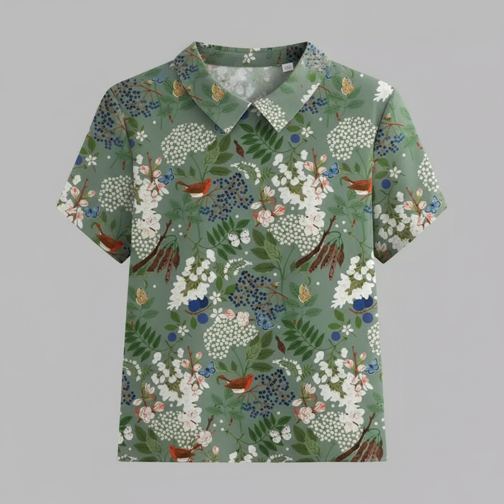 Vintage Floral Blouse | Women's Long Sleeve Summer Top