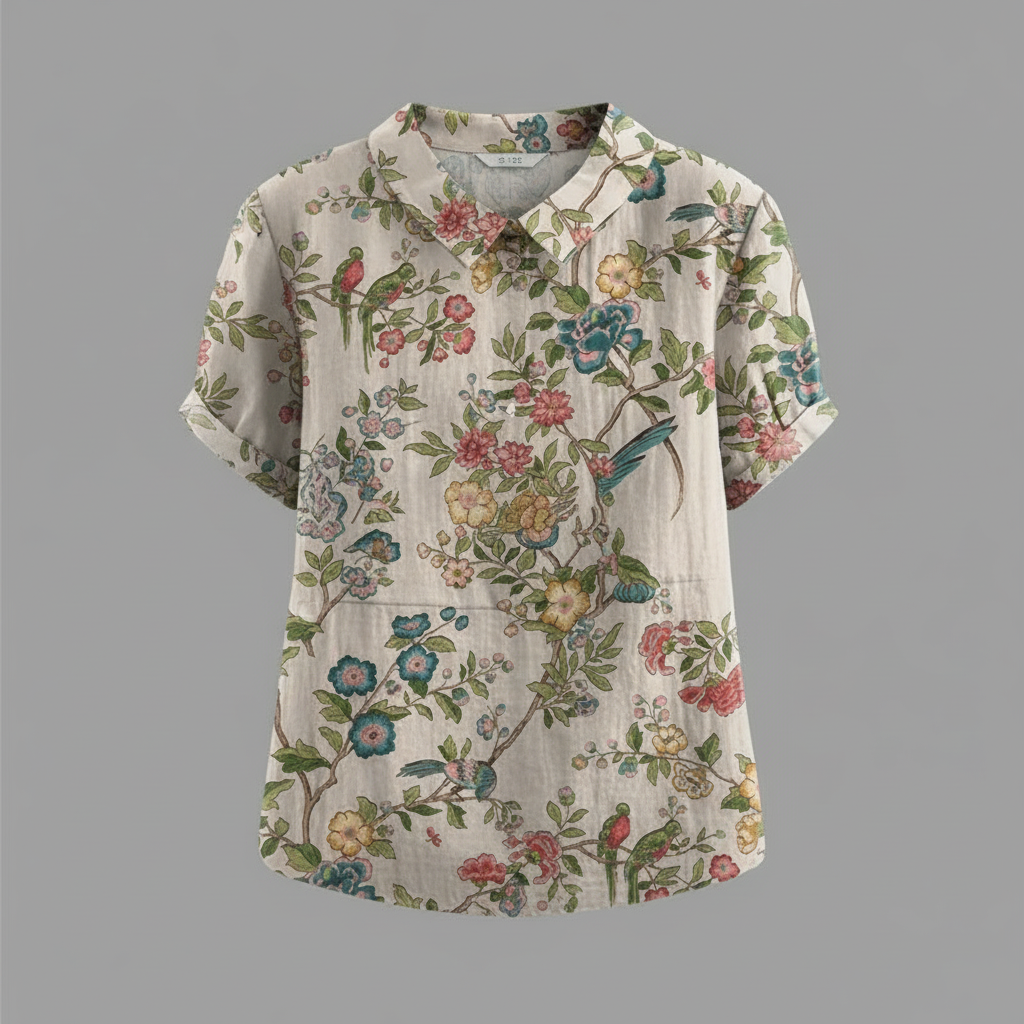 Vintage Floral Blouse | Women's Long Sleeve Summer Top