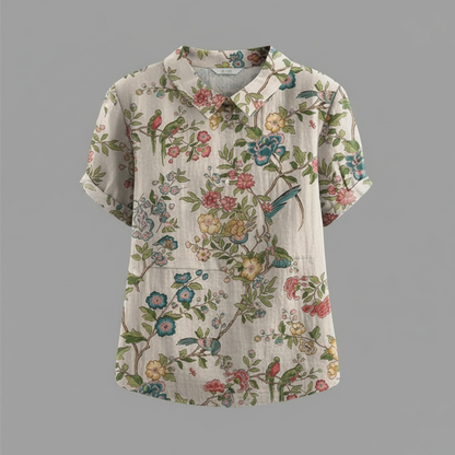 Vintage Floral Blouse | Women's Long Sleeve Summer Top