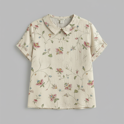Vintage Floral Blouse | Women's Long Sleeve Summer Top