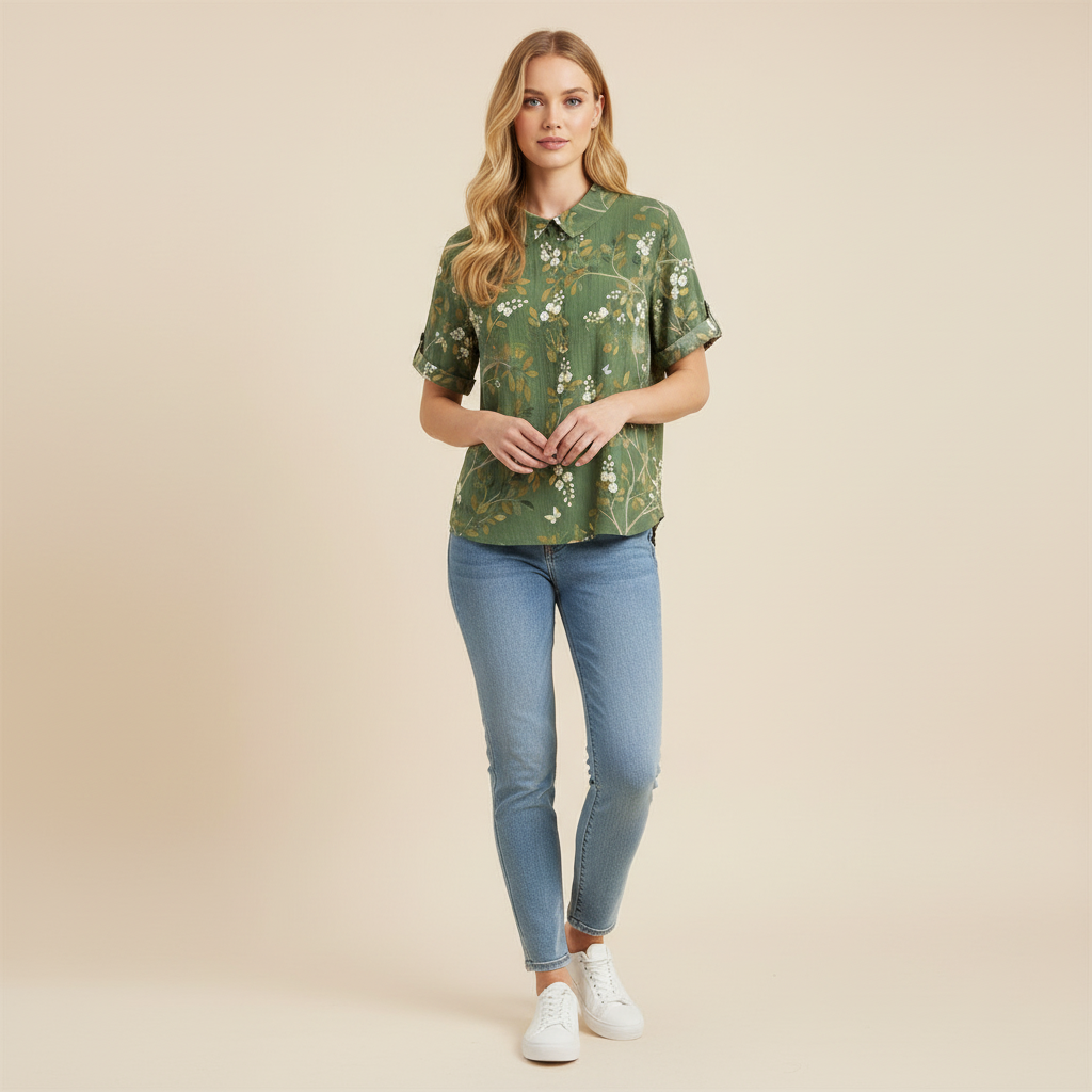 Vintage Floral Blouse | Women's Long Sleeve Summer Top