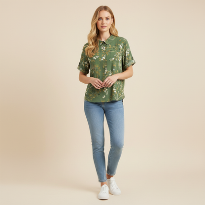 Vintage Floral Blouse | Women's Long Sleeve Summer Top