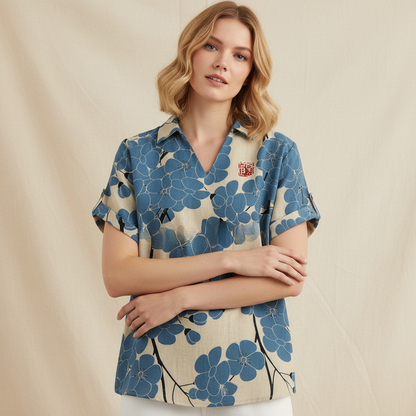 Vintage Floral Blouse | Women's Long Sleeve Summer Top