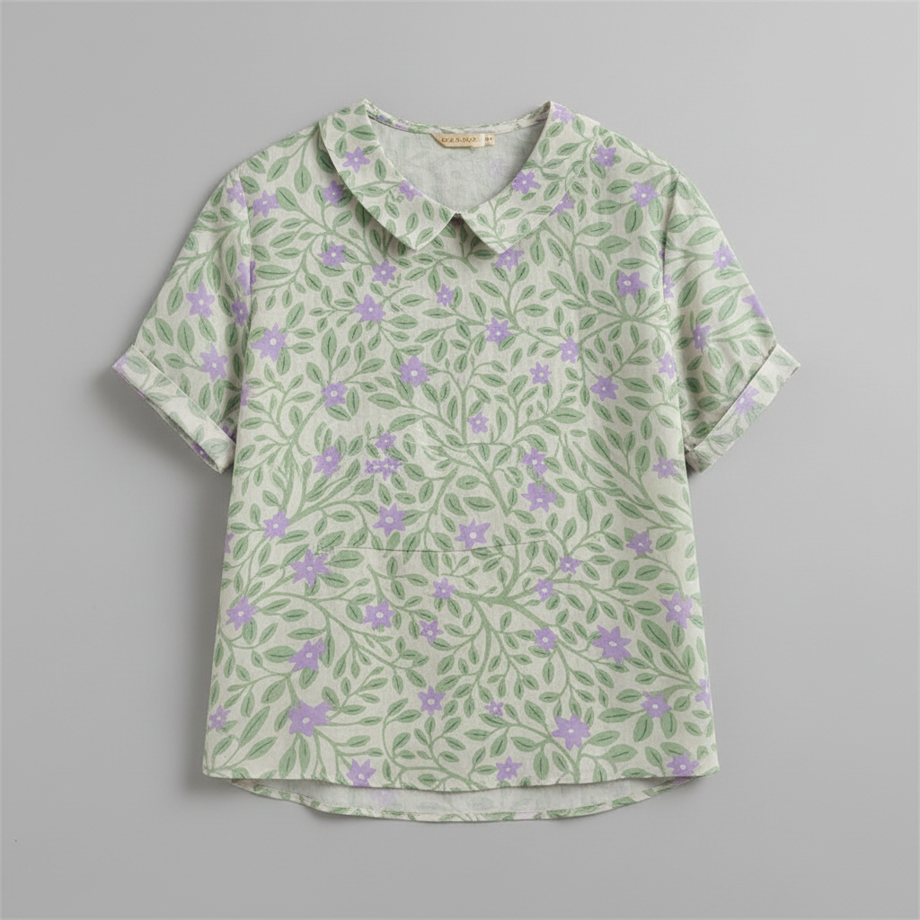 Vintage Floral Blouse | Women's Long Sleeve Summer Top