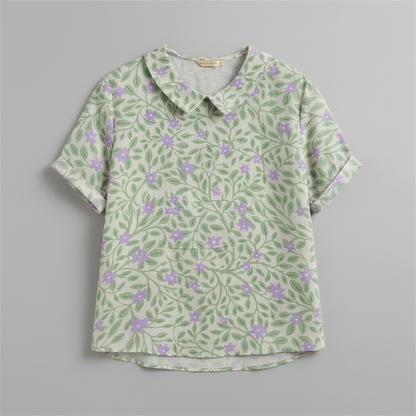 Vintage Floral Blouse | Women's Long Sleeve Summer Top