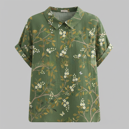 Vintage Floral Blouse | Women's Long Sleeve Summer Top