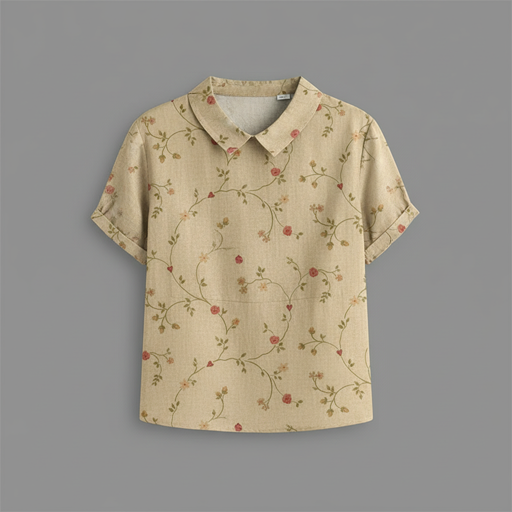 Vintage Floral Blouse | Women's Long Sleeve Summer Top