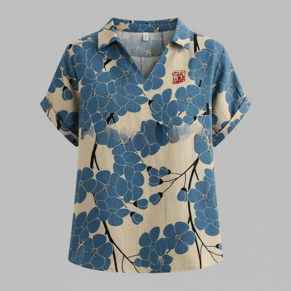 Vintage Floral Blouse | Women's Long Sleeve Summer Top