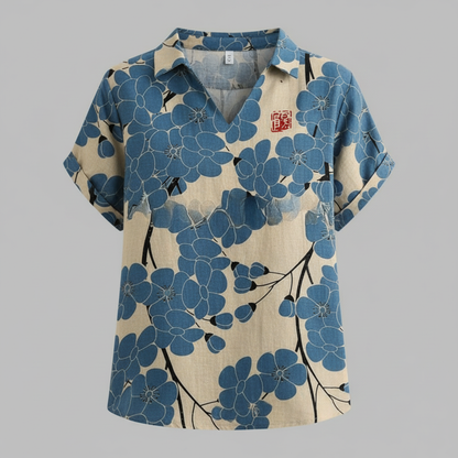 Vintage Floral Blouse | Women's Long Sleeve Summer Top