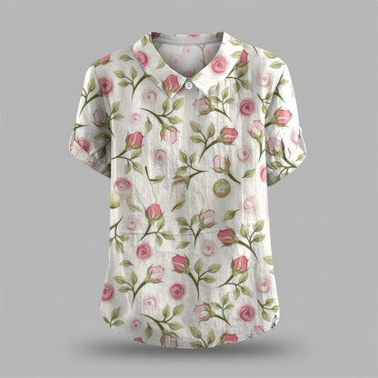Vintage Floral Blouse | Women's Long Sleeve Summer Top