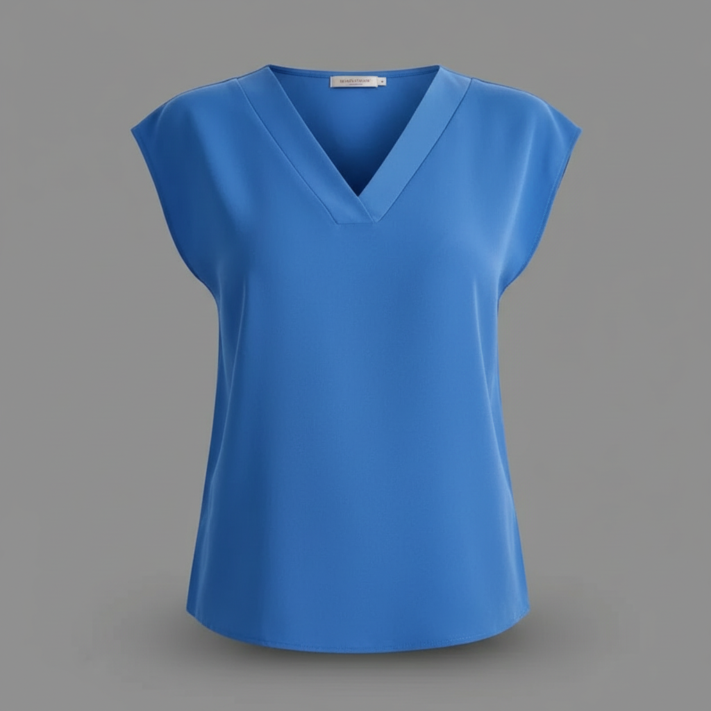 Modern V-Neck White Blouse | Women's Summer Top