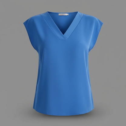 Modern V-Neck White Blouse | Women's Summer Top
