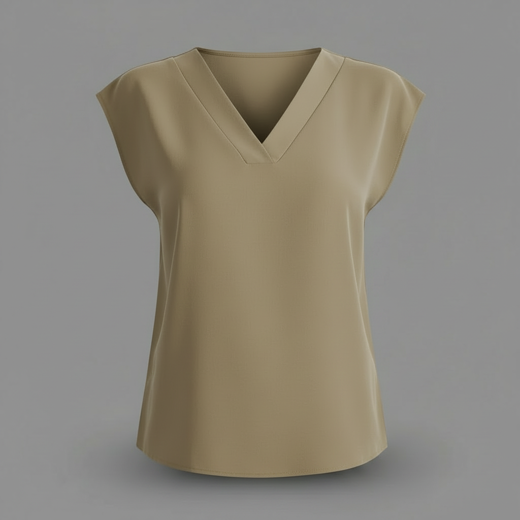 Modern V-Neck White Blouse | Women's Summer Top