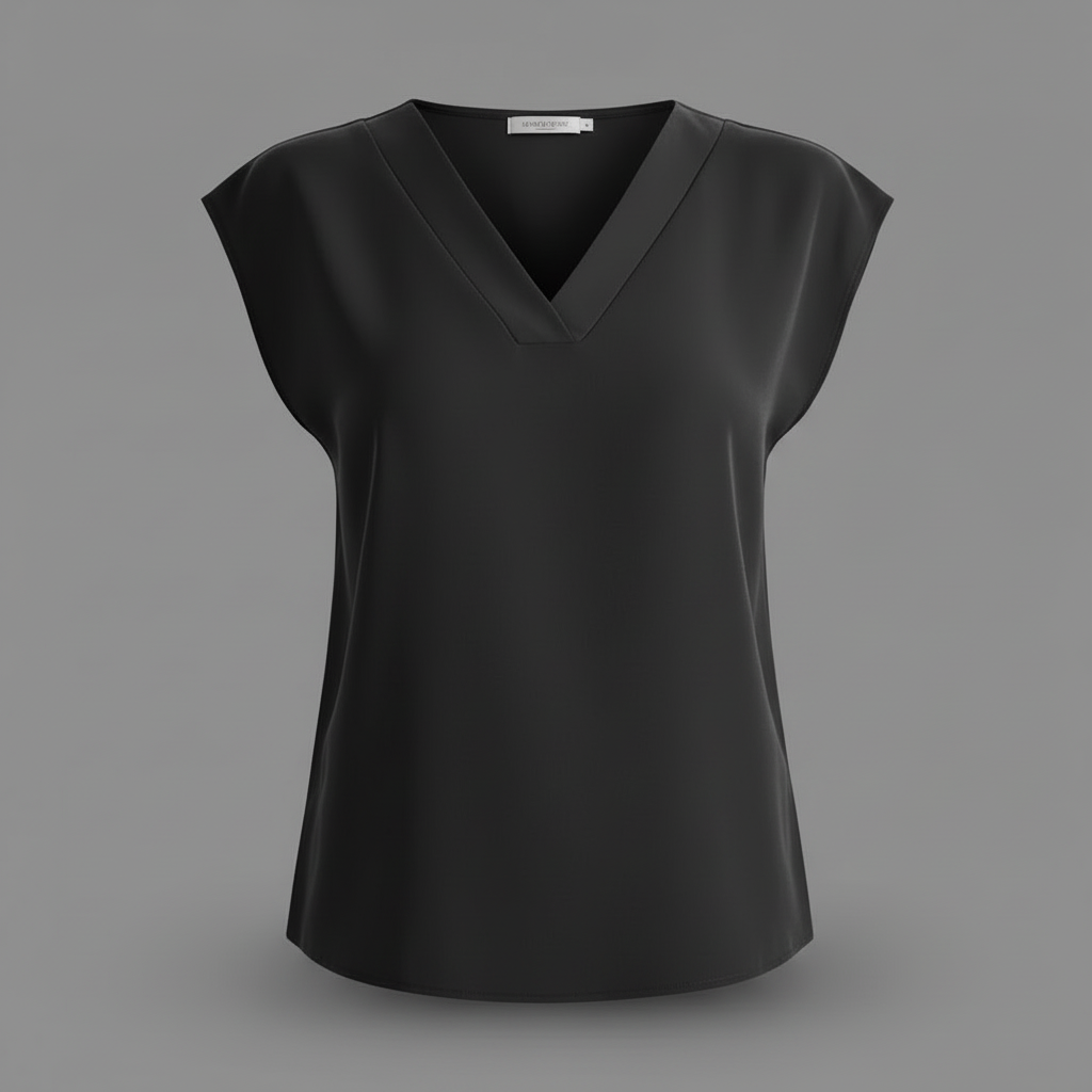 Modern V-Neck White Blouse | Women's Summer Top