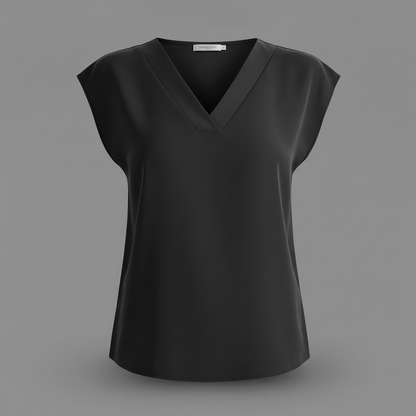 Modern V-Neck White Blouse | Women's Summer Top