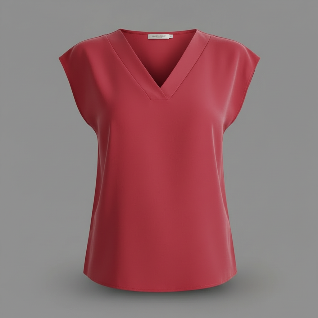 Modern V-Neck White Blouse | Women's Summer Top