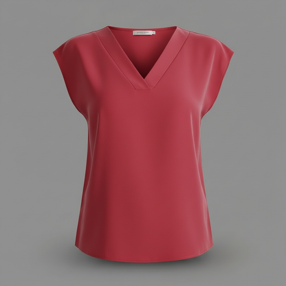 Modern V-Neck White Blouse | Women's Summer Top