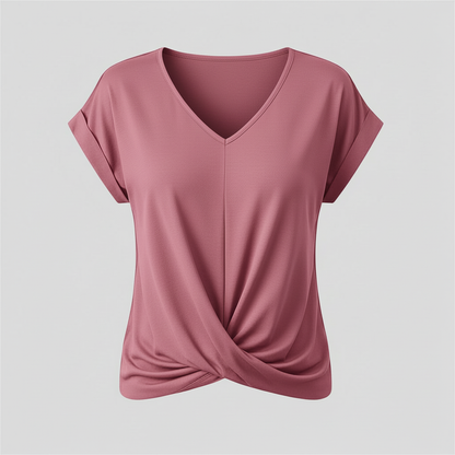 V-Neck Twist Top | Women's Blouse for Casual Summer Wear