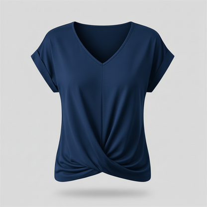 V-Neck Twist Top | Women's Blouse for Casual Summer Wear