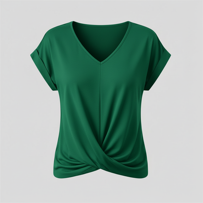 V-Neck Twist Top | Women's Blouse for Casual Summer Wear