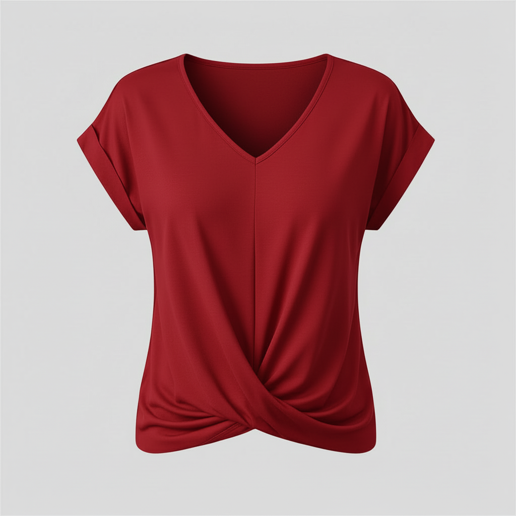 V-Neck Twist Top | Women's Blouse for Casual Summer Wear