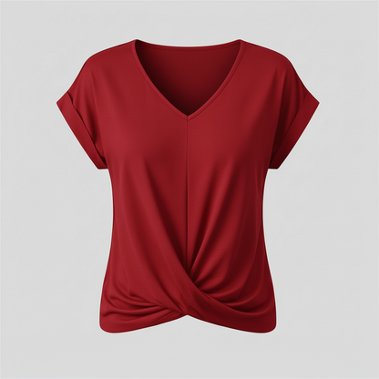 V-Neck Twist Top | Women's Blouse for Casual Summer Wear